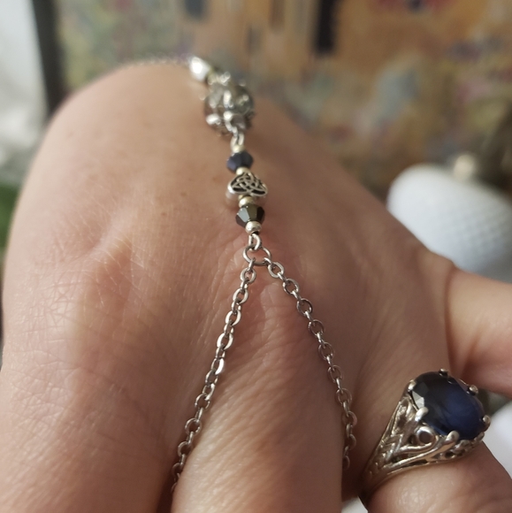 Celtic Heart Slave Bracelet Hand Chain Boho Belly Dancer Jewelry Stainless Steel - Picture 12 of 15